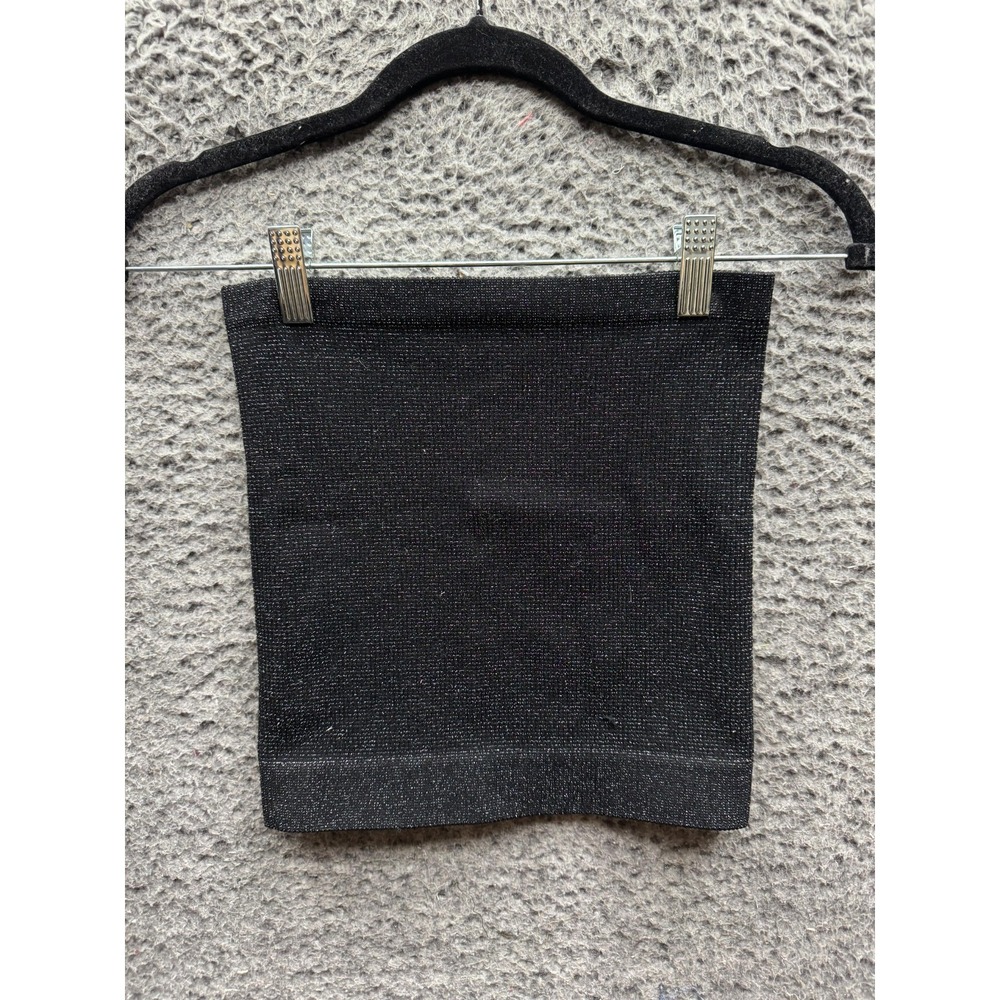 Out From Under Uban Outfitters Metallic Cropped Tube Top Black Womens Size M/L
